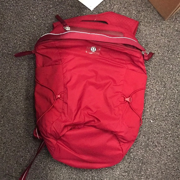 red lululemon backpack